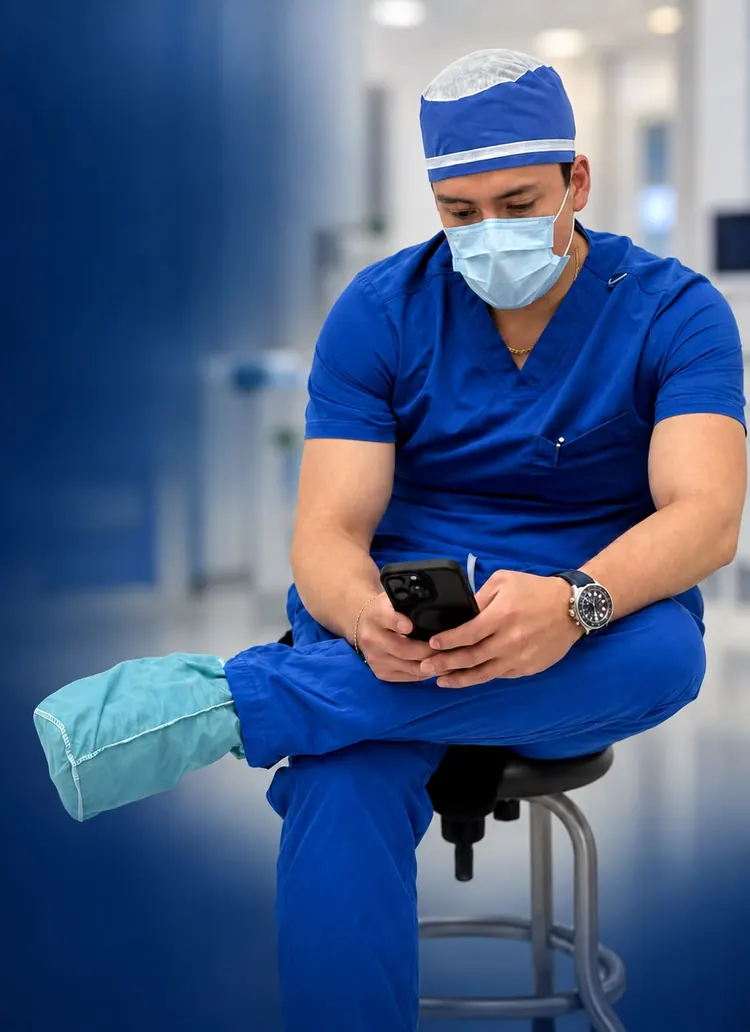 Dr. Sadid Villarreal, cirujano general en CDMX, atendiendo las dudas de sus pacientes desde el hospital